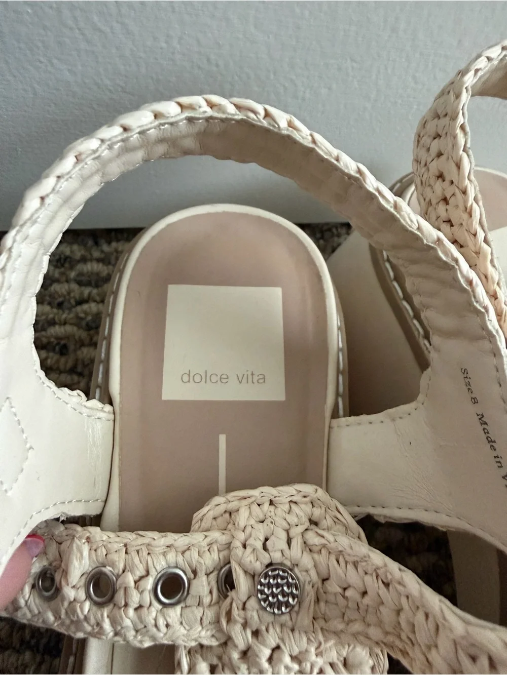 Dolce Vita Cream Woven Platform Sandal - Picture 5 of 8